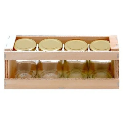 Coffret bois 4 pots 125 grammes