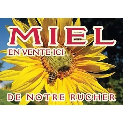Panneau vente miel modèle Abeille / Tournesol