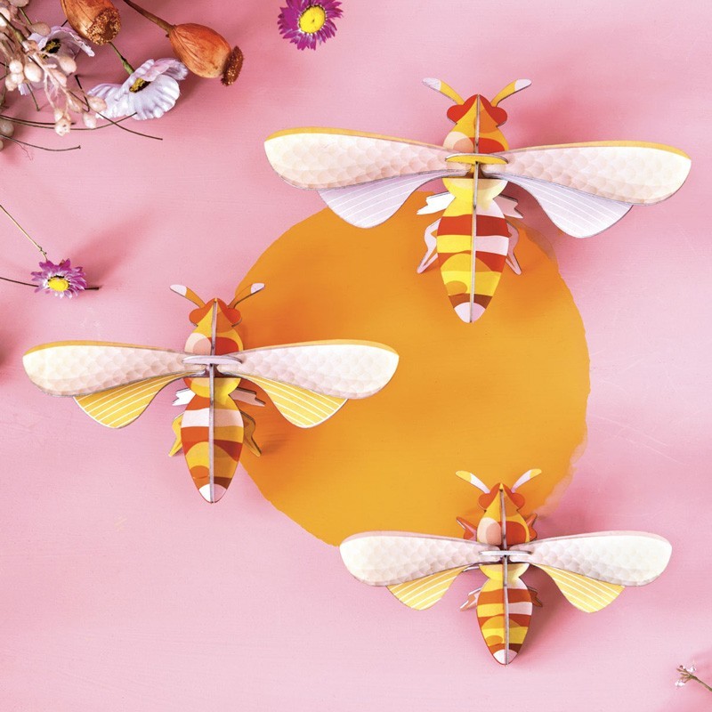 Décoration murale – Set de 3 abeilles