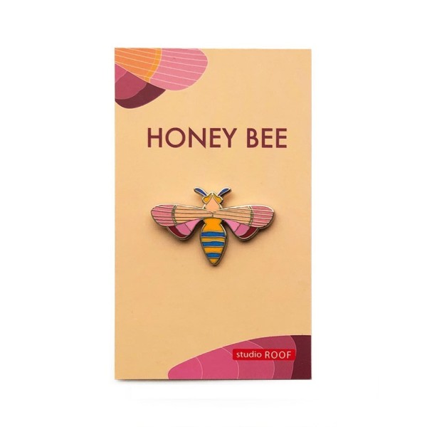 Pin’s abeille rose