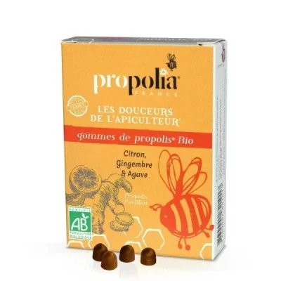 Gommes Propolis BIO Sirop d’Agave, Gingembre et Citron