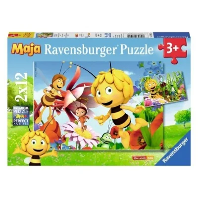 Maya l’abeille dans le pré des fleurs – 2 puzzles de 12 pièces