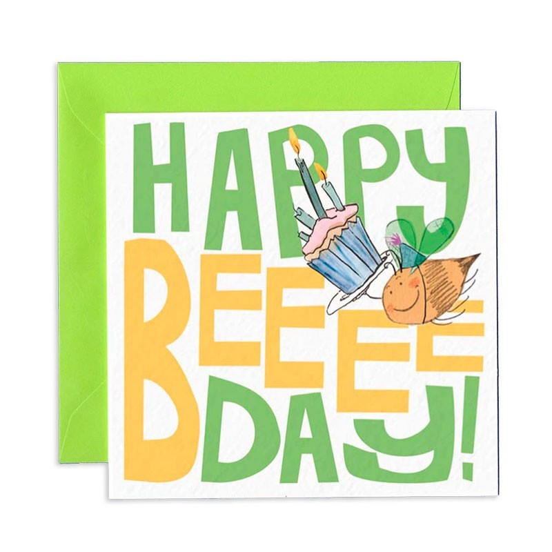 Carte d’anniversaire “Happy Bee Day”