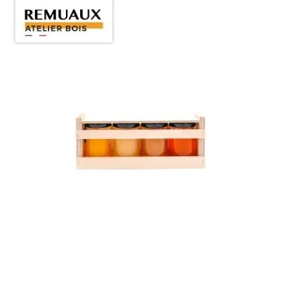 Coffret bois fermé 4 pots 125 grammes