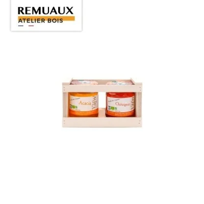 Coffret bois 2 pots 250 grammes Coffret bois 2 pots 250 grammes
