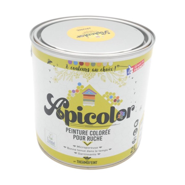 Peinture ruche Apicolor jaune 2 litres
