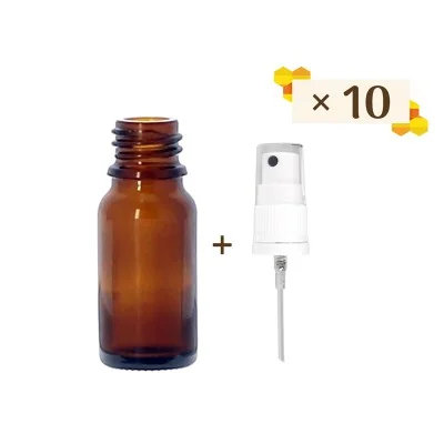 Lot de 10 flacons propolis 10 ml avec spray Lot de 10 flacons propolis 10 ml avec spray