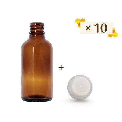 Lot de 10 flacons propolis 50 ml avec bouchons compte goutte