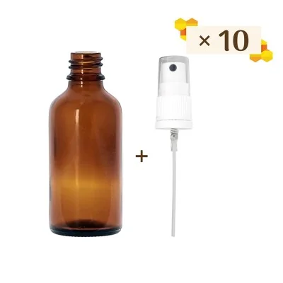 Lot de 10 flacons propolis 50 ml avec spray