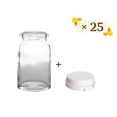 Pilulier 25gr / 25ml avec cape inviolable - Lot de 25 Pilulier 25gr / 25ml avec cape inviolable - Lot de 25