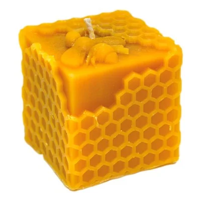 Moule à Bougie Cube Alvéoles et Abeilles