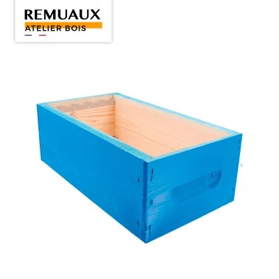 Haussette bleue en pin des Landes, 5 cadres Dadant – peinture écologique, fabrication Remuaux. Haussette bleue en pin des Landes, 5 cadres Dadant – peinture écologique, fabrication Remuaux.