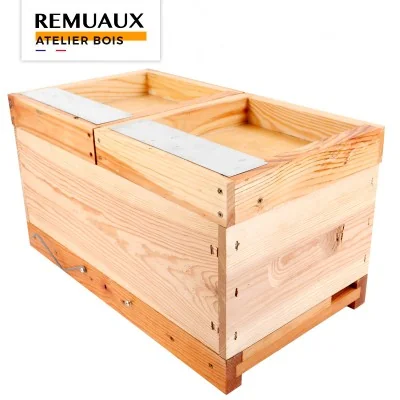 Haussette d'élevage avec ses 2 nourrisseurs - Fabrication française par l'atelier de menuiserie Apiculture Remuaux Haussette d'élevage avec ses 2 nourrisseurs - Fabrication française par l'atelier de menuiserie Apiculture Remuaux