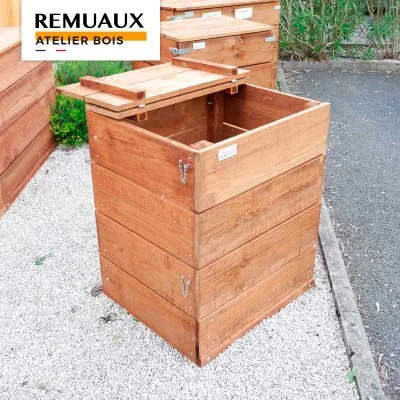 Composteur 300L demi-ouverture avec fermetures goupilles Composteur 300L demi-ouverture avec fermetures goupilles