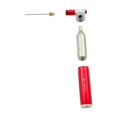 Vue éclatée du pistolet CO2 pour testeur varroa Swienty avec cartouche non filetée 16g compatible.