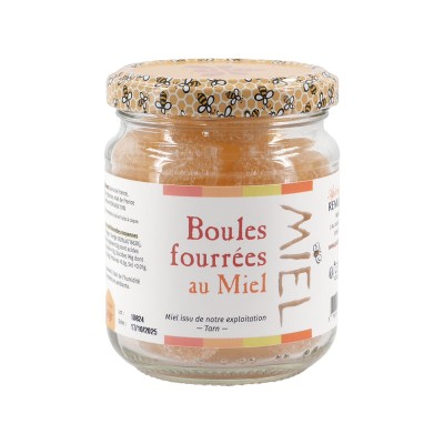 Pot de 140g de boules fourrées au miel Français