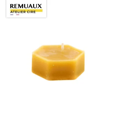 Bougie alvéole chauffe-plat en cire d'abeille - Atelier cire Apiculture Remuaux Bougie alvéole chauffe-plat en cire d'abeille - Atelier cire Apiculture Remuaux
