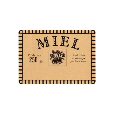 Étiquettes adhésives modèle Rustique pour pot de de miel 250g