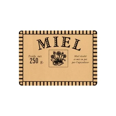 Étiquettes adhésives modèle Rustique pour pot de de miel 250g