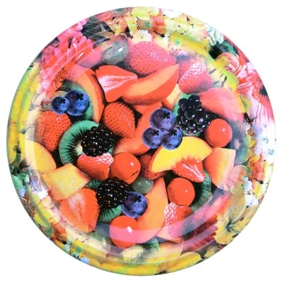 Capsule pasteurisable Ø82 - motif salade de fruits Capsule pasteurisable Ø82 - motif salade de fruits
