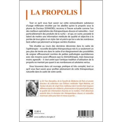 Couverture arrière du livre "La propolis" de Yves Donadieu Couverture arrière du livre "La propolis" de Yves Donadieu
