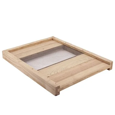 Plateau bois aéré 410x525 mm avec grillage inox 360x170 mm pour ruche 10 cadres Dadant ou Langstroth Plateau bois aéré 410x525 mm avec grillage inox 360x170 mm pour ruche 10 cadres Dadant ou Langstroth