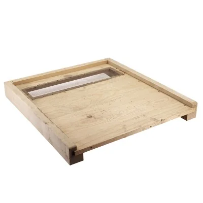 Plateau bois aéré 500x525 mm avec grillage inox 390x80 mm pour ruche 12 cadres Dadant ou Langstroth Plateau bois aéré 500x525 mm avec grillage inox 390x80 mm pour ruche 12 cadres Dadant ou Langstroth
