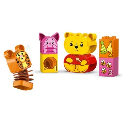 Personnages LEGO DUPLO Disney Winnie l'Ourson, Tigrou et Porcinet avec cadeaux d'anniversaire colorés