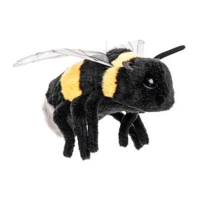 Peluche bourdon réaliste 16 cm vue de profil - Uni-Toys