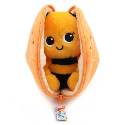 peluche abeille réversible Buzzet dans sa mandarine – Flipetz Les Déglingos