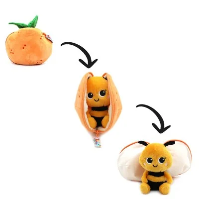 transformation peluche Flipetz : mandarine en abeille Buzzet