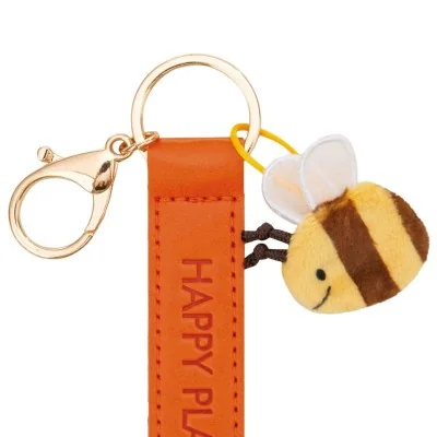 Porte-clés abeille Happy Place NICI - détail abeille et inscription