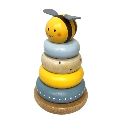 Jouet empilable abeille en bois ToysLink – anneaux colorés à empiler