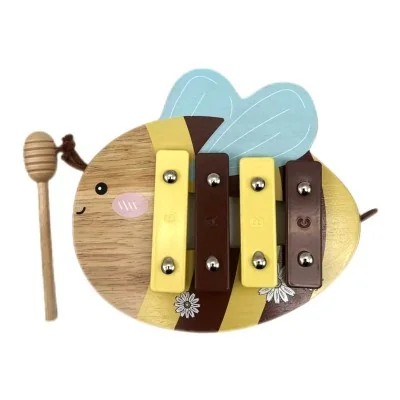 Xylophone en bois en forme d’abeille avec maillet cuillère à miel Xylophone en bois en forme d’abeille avec maillet cuillère à miel