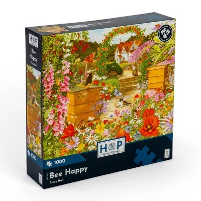 Boîte du puzzle House of Puzzles Bee Happy – 1000 pièces illustré par Tracy Hall Boîte du puzzle House of Puzzles Bee Happy – 1000 pièces illustré par Tracy Hall