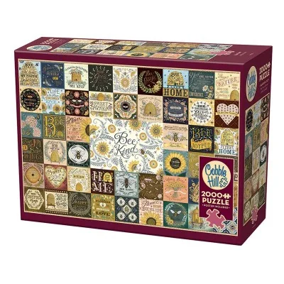 Boîte du puzzle Cobble Hill Bee Kind – 2000 pièces et poster inclus Boîte du puzzle Cobble Hill Bee Kind – 2000 pièces et poster inclus