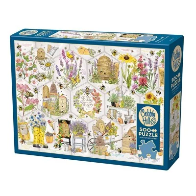 Puzzle 500 pièces Cobble Hill Busy as a Bee – scènes de jardin et abeilles