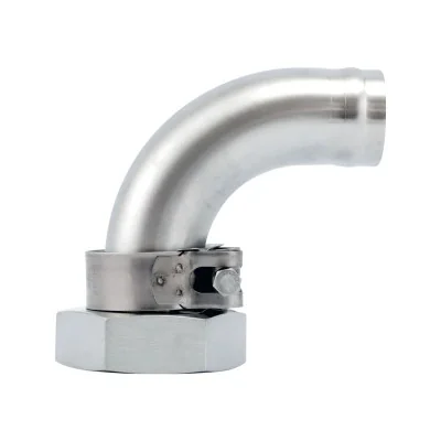 Raccord coudé 90° manchon 1,5 avec collier pour doseuse Dana Api Matic Swienty