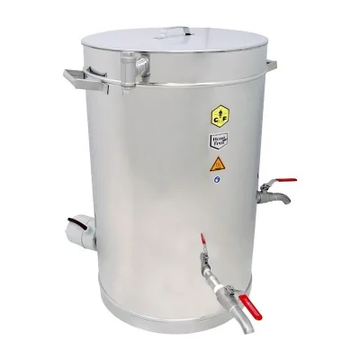 Clarificateur de cire inox 75 L à double paroi chauffante - cuve professionnelle pour purification et désinfection de la cire Clarificateur de cire inox 75 L à double paroi chauffante - cuve professionnelle pour purification et désinfection de la cire