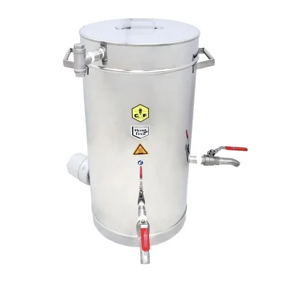 Clarificateur de cire inox 35 L à double paroi chauffante - appareil professionnel de purification et désinfection de la cire Clarificateur de cire inox 35 L à double paroi chauffante - appareil professionnel de purification et désinfection de la cire