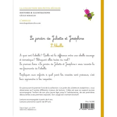 Livre "L'Abeille - Le jardin de Juliette et Joséphine" : un documentaire illustré pour découvrir la vie des abeilles.