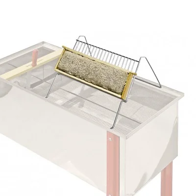 Support cadre inox Lega sur bac à désoperculer - idéal pour maintenir les cadres lors de l'opération de désoperculation