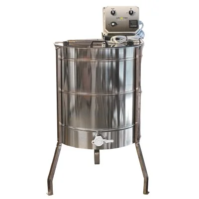 Extracteur de miel radiaire 15 cadres électrique Apitec en inox avec variateur de vitesse et couvercle plexiglas