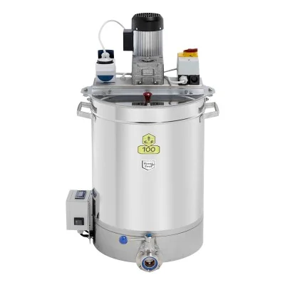 Mélangeur à miel Fritz 100 kg en inox avec moteur et robinet DN40
