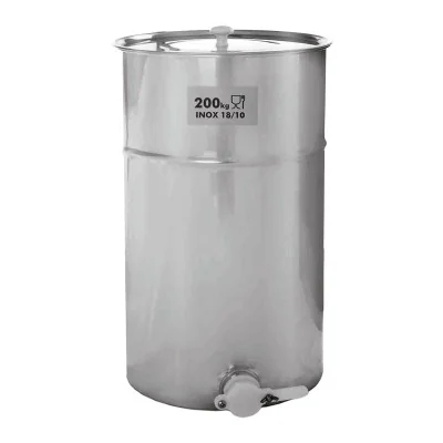 Maturateur à miel inox 200 kg Fiorillo avec couvercle et robinet alimentaire