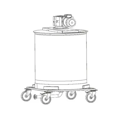 Cuve inox 1000 kg Fritz pour homogénéiser le miel, moteur 400V 2200W, sortie DN50
