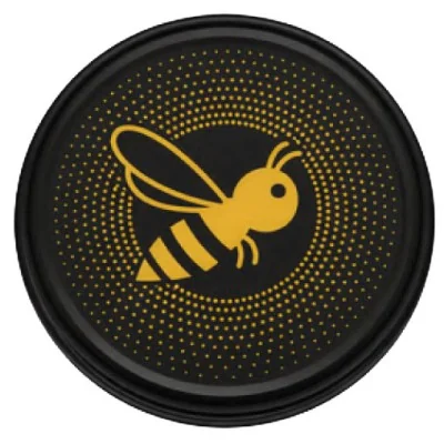 Capsule Twist-Off TO63 abeille soleil fond noir mat pour pot de miel