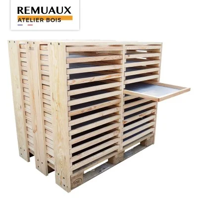 Séchoir à pollen avec tiroir ouvert et grillage inox pour séchage naturel