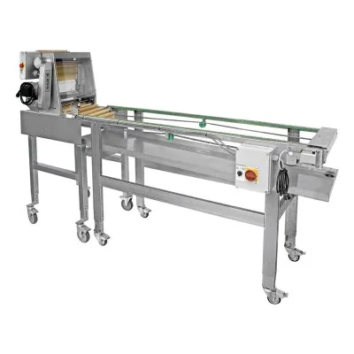 Convoyeur automatique LEGA pour cadres Dadant avec machine à désoperculer DV2 Convoyeur automatique LEGA pour cadres Dadant avec machine à désoperculer DV2