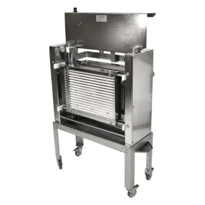 Picoteuse scandinave automatique montée sur support inox à roulettes